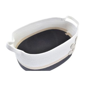 Juego de Cestas DKD Home Decor Blanco Gris Crema 60 x 31 x 25 cm 3 Piezas