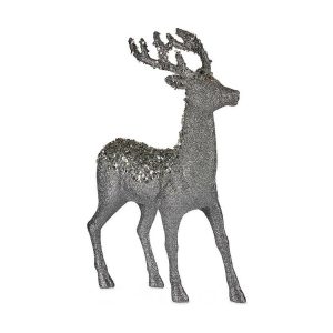 Reno de Navidad Krist+ Blanco Plateado Plata Reno 15 x 45 x 30 cm