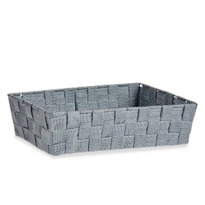 Cesta Multiusos Kipit Gris Poliéster Tela Trenzada 3,8 L (18 Unidades)