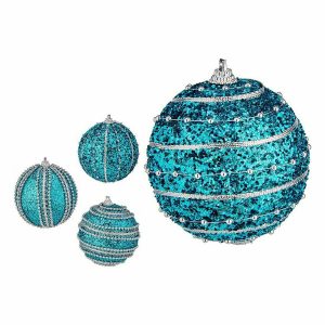 Set de Bolas de Navidad Krist+ Azul PVC Ø 8 cm Con relieve (12 Unidades)