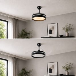 Ventilador de Techo con Luz LED, 4 Aspas Retráctiles y Mando a Distancia InnovaGoods