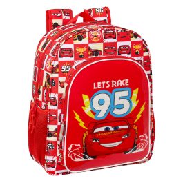 Mochila Escolar Cars Let’s race Rojo Blanco (32 x 38 x 12 cm)