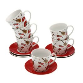 Juego de Tazas de Café Versa Porcelana (6 Piezas)