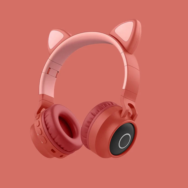 Auriculares inalámbricos Bluetooth 5.0 con orejas de gato y luces LED; plegables y portátiles, con micrófono. - Imagen 6