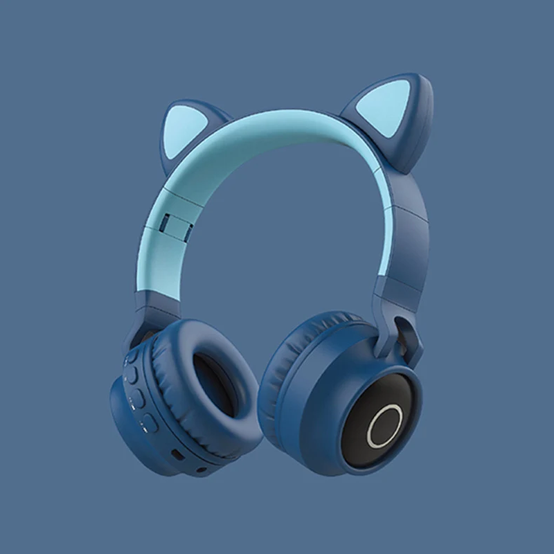 Auriculares inalámbricos Bluetooth 5.0 con orejas de gato y luces LED; plegables y portátiles, con micrófono. - Imagen 5