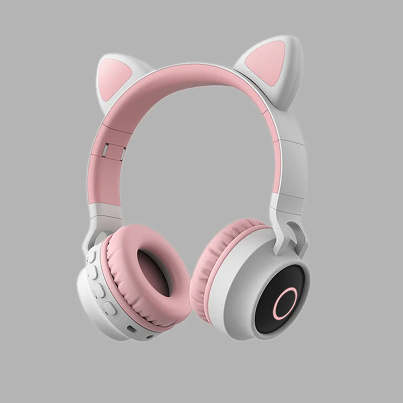 Auriculares inalámbricos Bluetooth 5.0 con orejas de gato y luces LED; plegables y portátiles, con micrófono. - Imagen 7