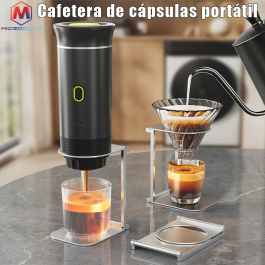 Cafetera espresso portátil de cápsulas con calentamiento inalámbrico y bomba de presión