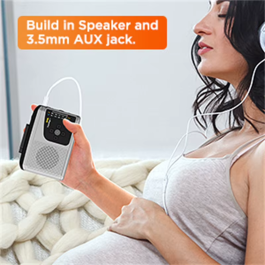 Reproductor de cintas de cassete, con radio AM/FM y función de grabación. Convertidor de casetes a MP3