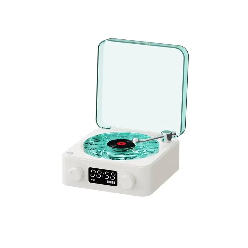 Altavoz Bluetooth con diseño de tocadiscos retro - Imagen 8