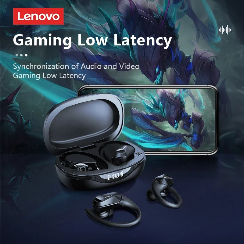 Auriculares inalámbricos Lenovo LED con pantalla digital, impermeables y reducción de ruido - Imagen 3