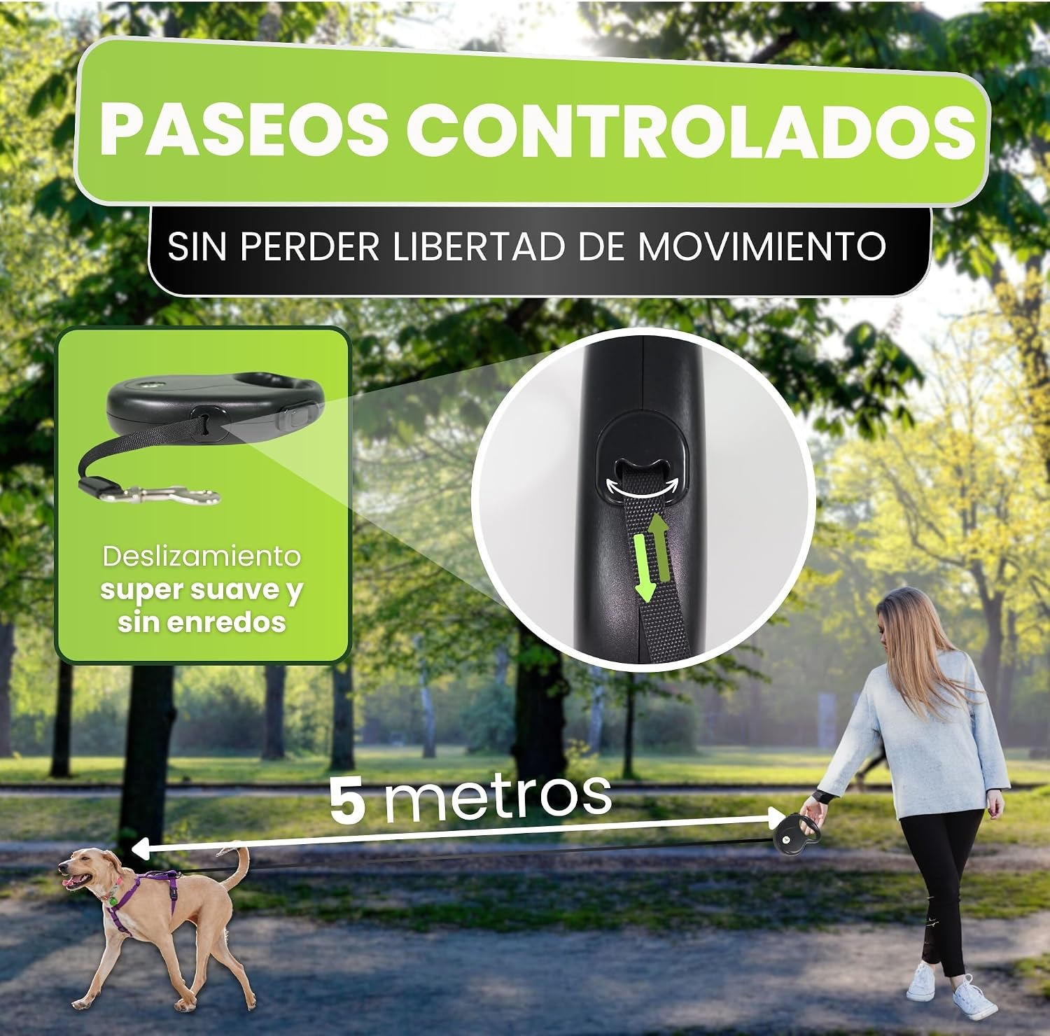 Correa Extensible Para Perro Con Portabolsas Y Juguete, Kit De Paseo Completo Y Resistente Para Perros Pequeños Y Medianos - Imagen 5