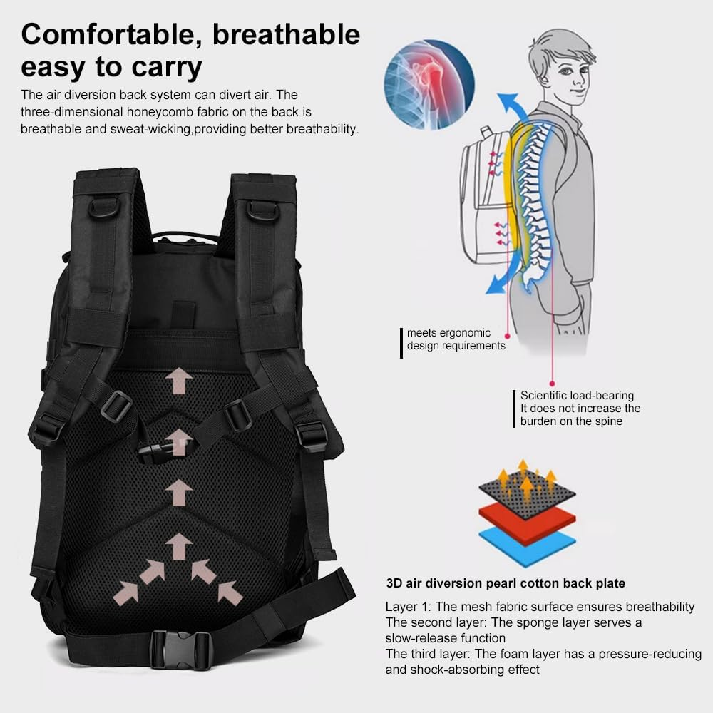 Mochila Unisex 50L, Impermeable, Gran Capacidad Mochila, Crossfit Plegable Impermeable, Montañismo y Senderismo - Imagen 3