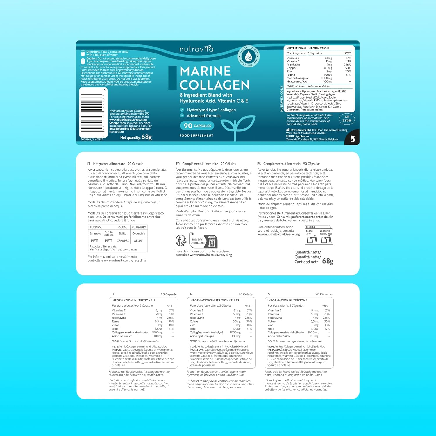 Nutravita Colageno Marino 1400 Mg Con Ácido Hialurónico 100 Mg - Imagen 12