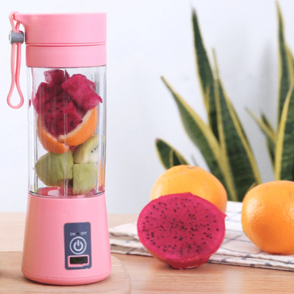 Licuadora portátil inalámbrica y potente por USB – Exprimidor y batidora de mano recargable para frutas, jugos y batidos