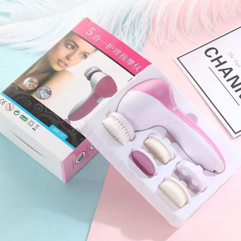 Limpiador Facial eléctrico 5 en 1, cepillo de limpieza Facial, máquina de lavado, Spa, cuidado de la piel, masajeador - Imagen 3