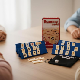 Rummy Travel 4 Jugadores Estuche Metálico