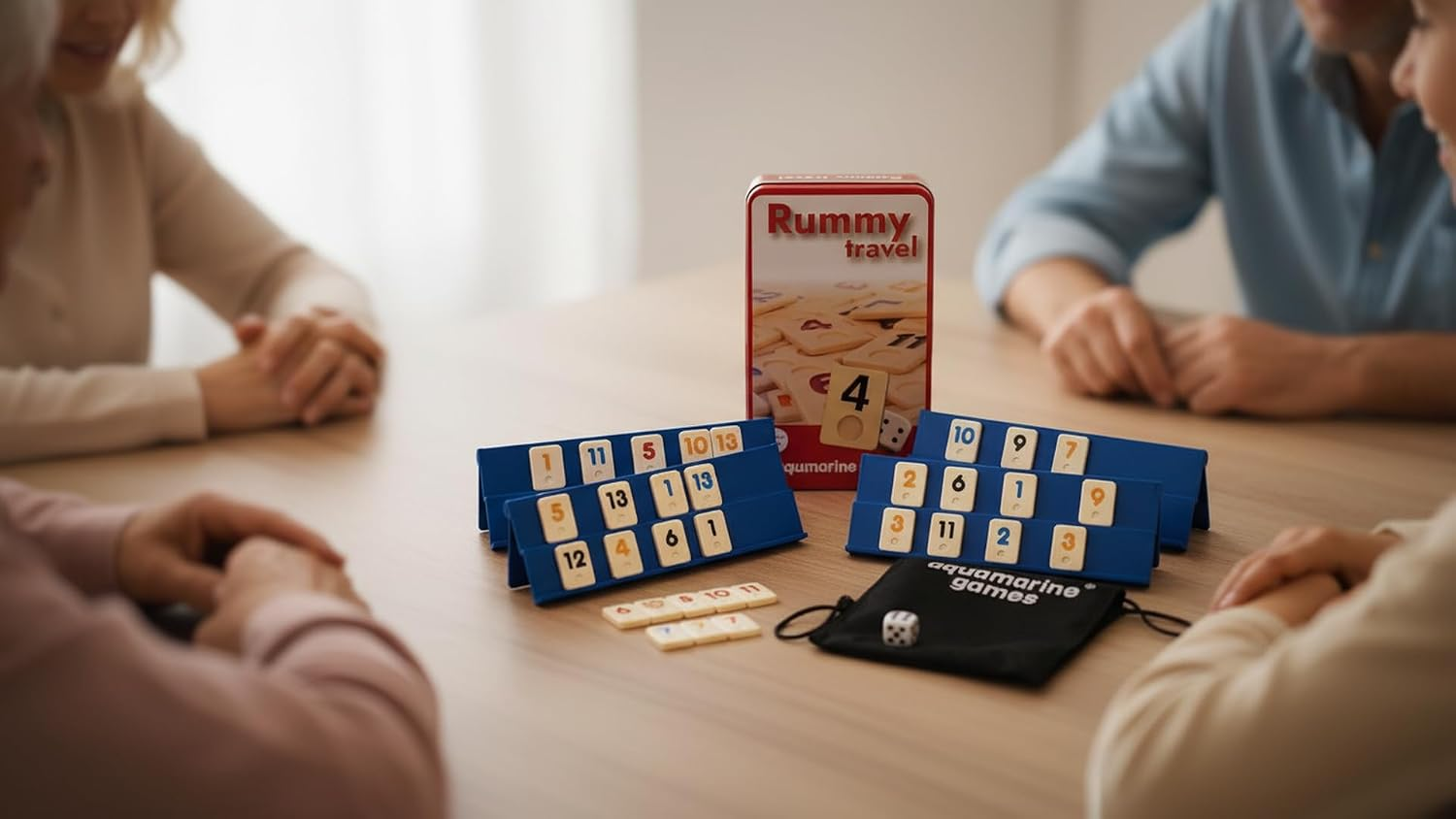 Rummy Travel 4 Jugadores Estuche Metálico