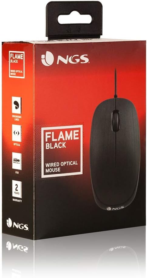 Ratón Óptico Con Cable USB, Para Ordenador O Portátil Con 3 Botones, Ambidiestro, Negro