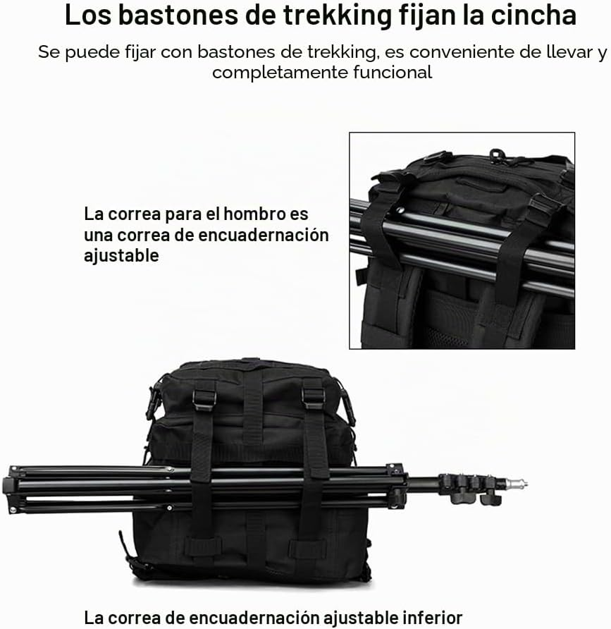 Mochila Unisex 50L, Impermeable, Gran Capacidad Mochila, Crossfit Plegable Impermeable, Montañismo y Senderismo - Imagen 5