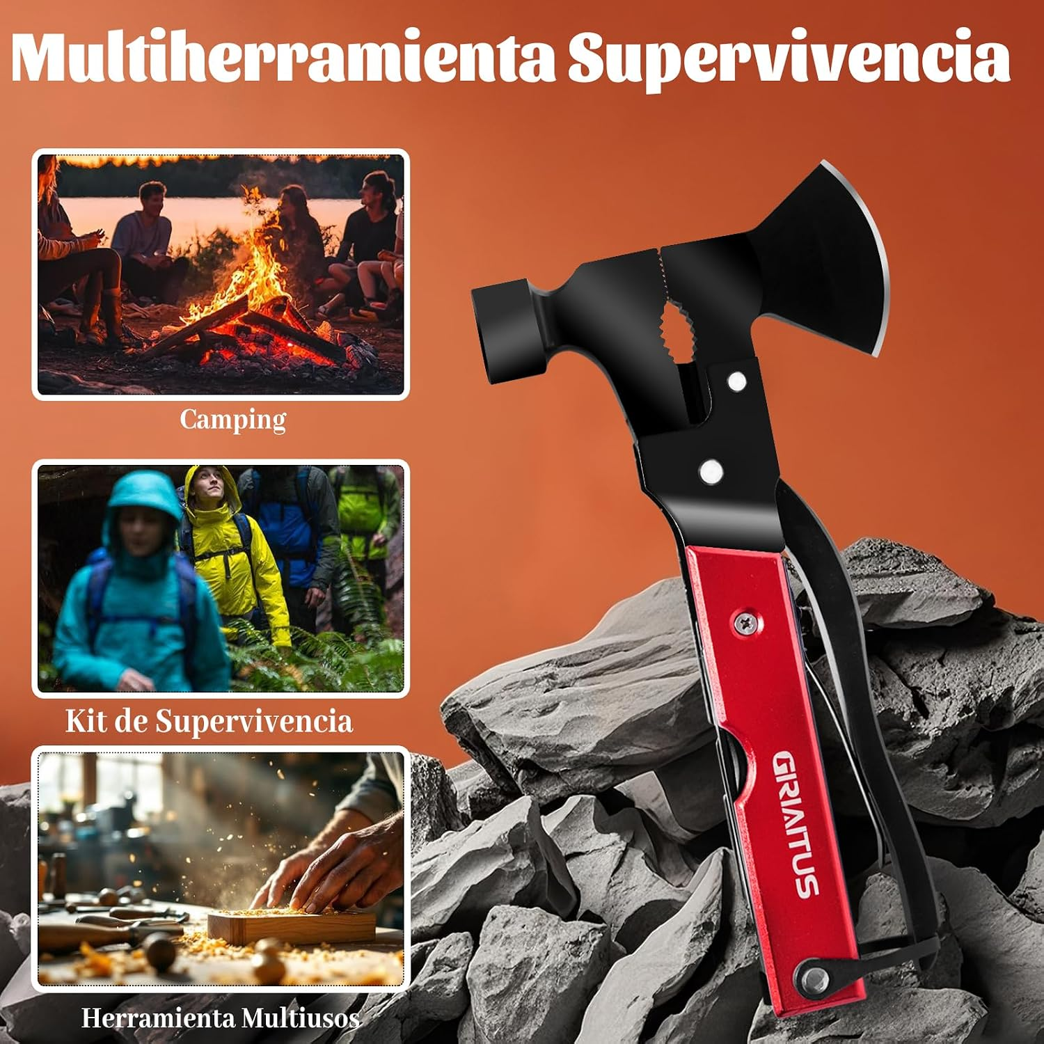 Herramienta Multiuso 18En1 Regalos Para Hombres Mujer Camping Accesorios - Imagen 7