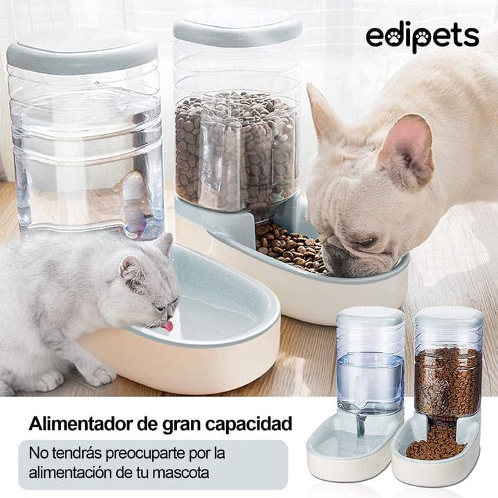 Dispensador Para Gatos Y Perros, Comida Y Agua, Pack 2 Unidades 3.8 L