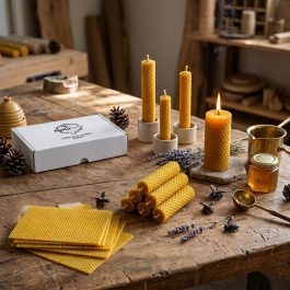 Velas De Miel De Abeja Natural (Pack De 8 Velas, 10 Cm X 2,4Cm ) SIN PARAFINA 100% Artesanal