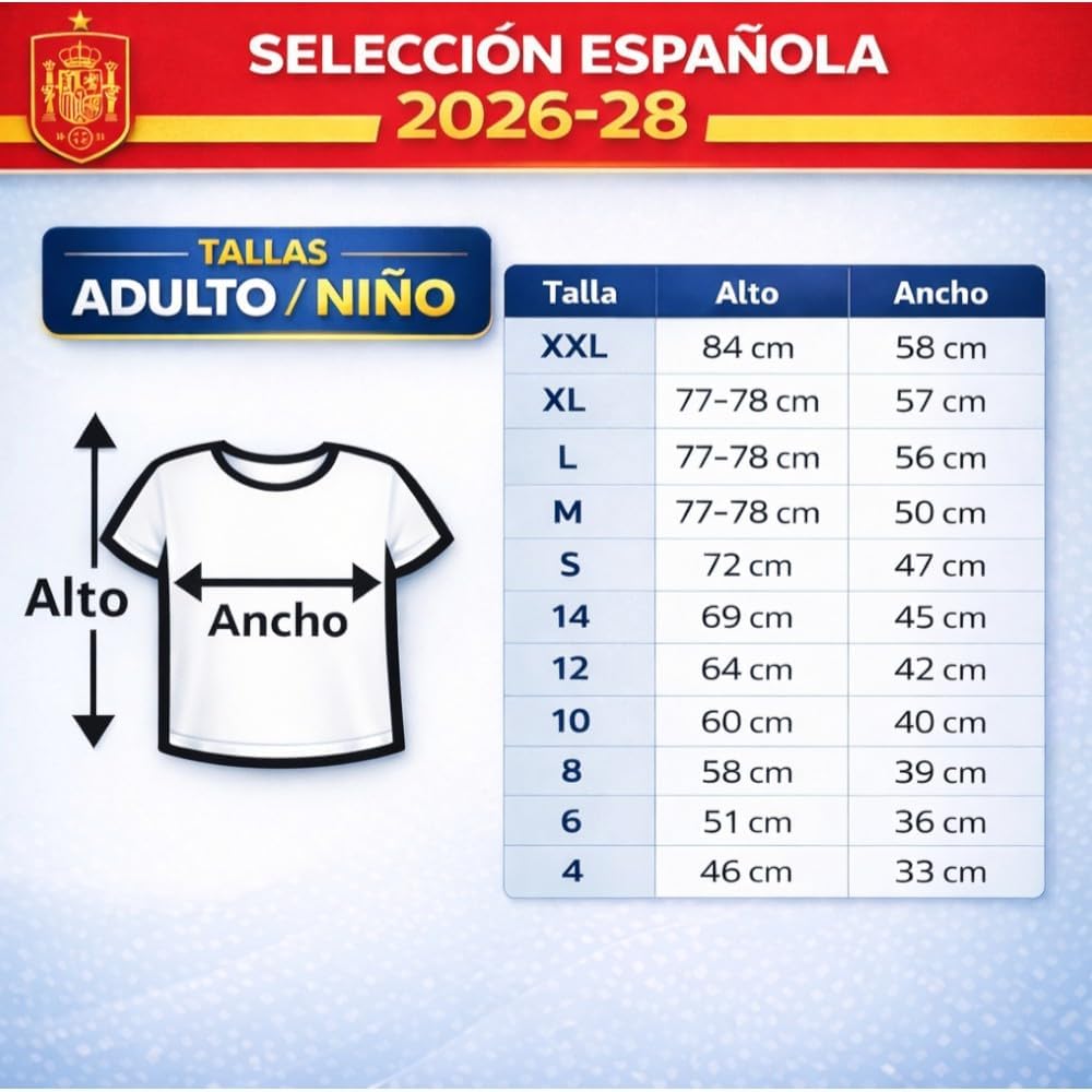 Selección Española Camiseta Mundial 2026-2028 2 Estrellas Réplica Oficial Talla L - Imagen 3