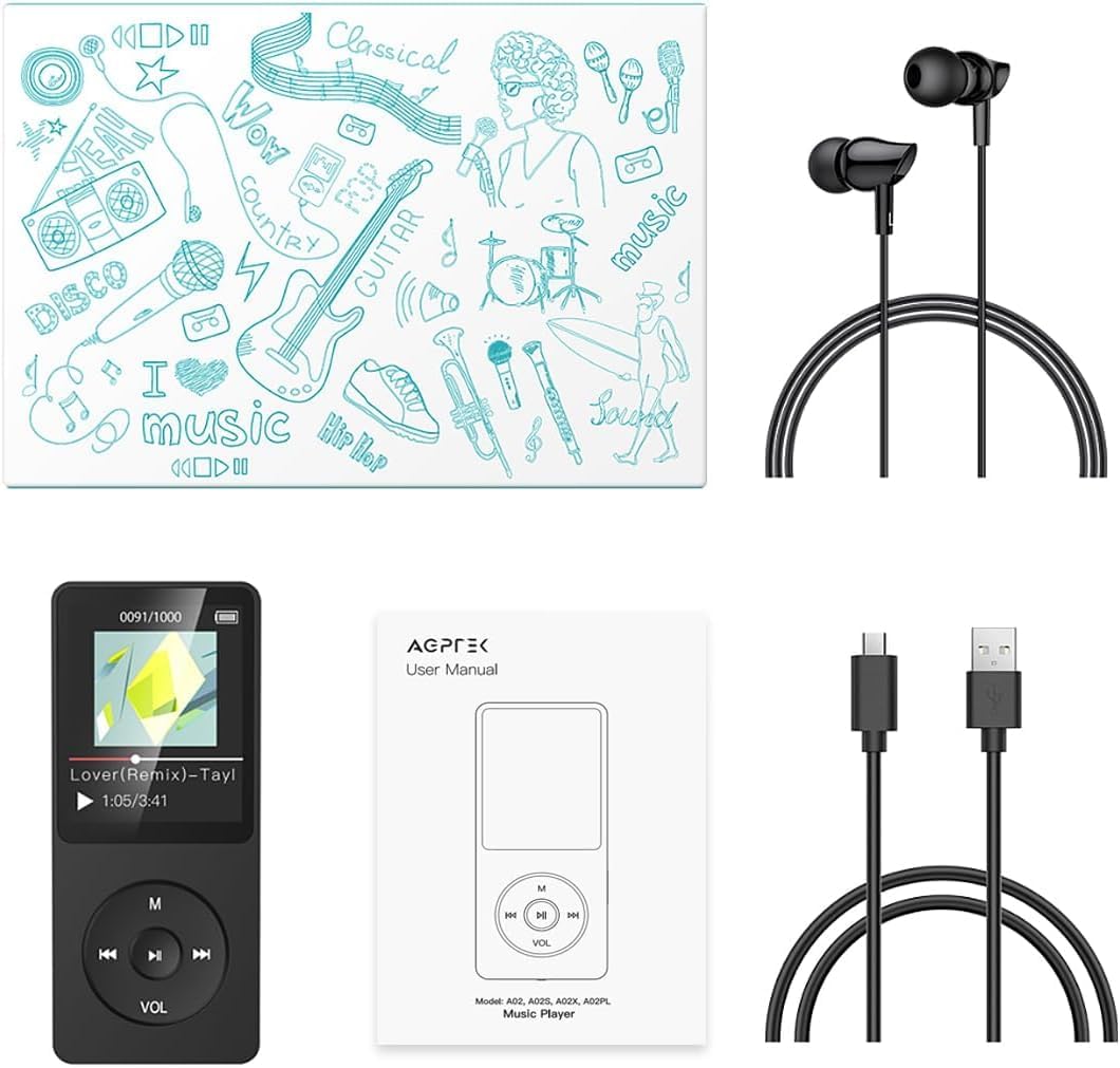 Reproductor MP3 De 16GB, 1.8" Pantalla Con Auriculares Negro - Imagen 8