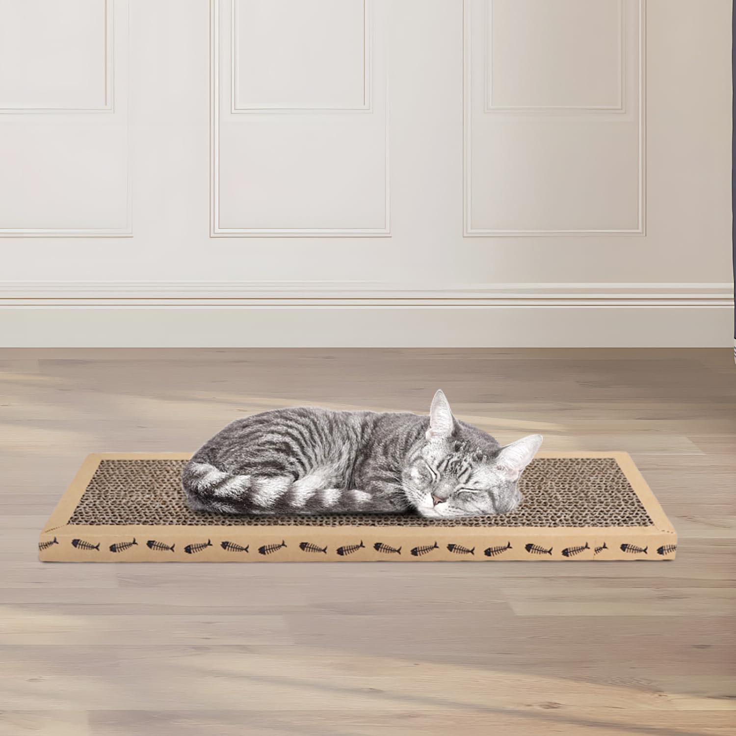 Rascador De Cartón Para Gatos. Alfombrilla Con Catnip. 38Cm x 12.5Cm x 1.8Cm - Imagen 8