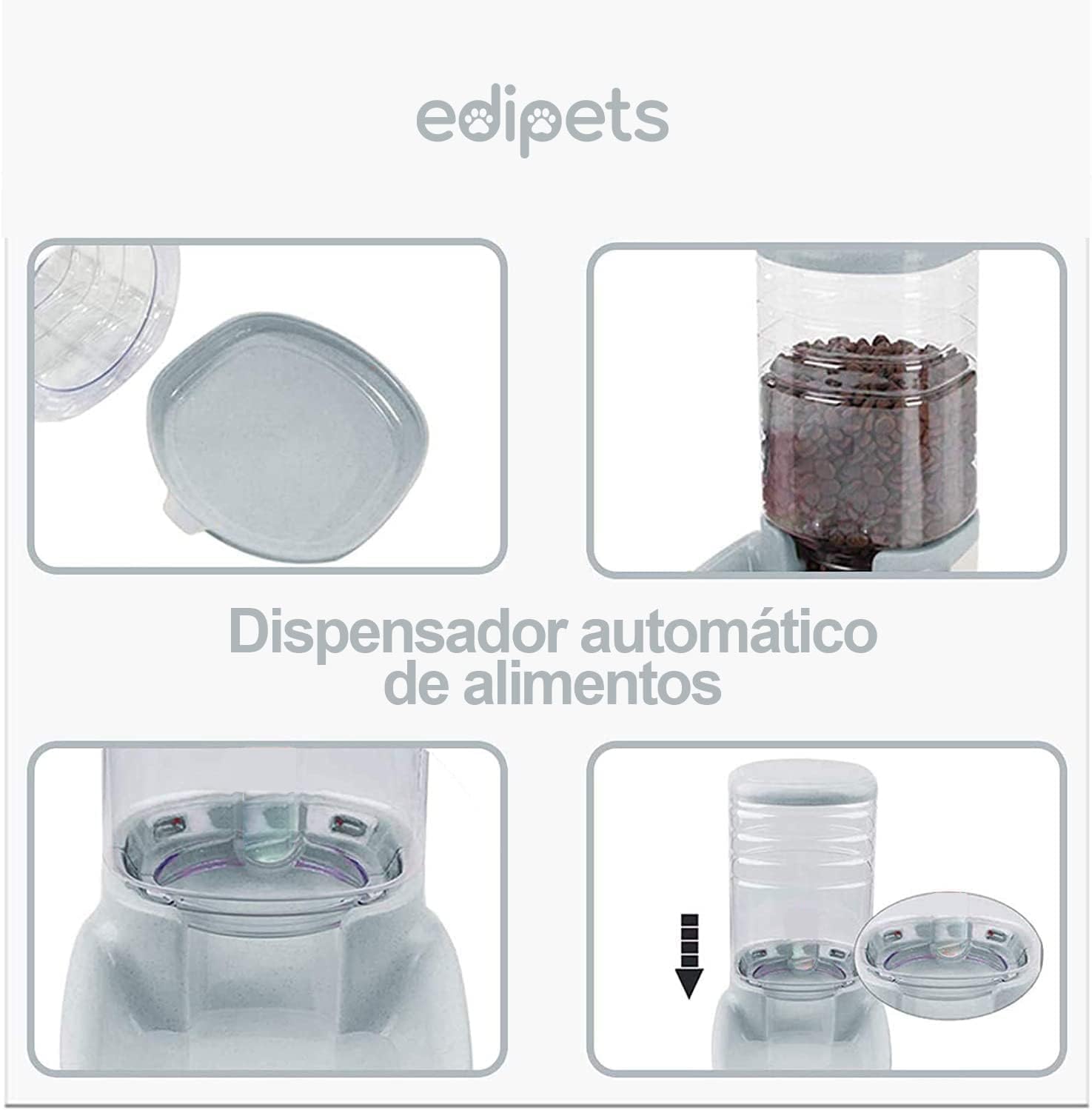 Dispensador Para Gatos Y Perros, Comida Y Agua, Pack 2 Unidades 3.8 L - Imagen 4