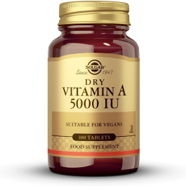 Solgar Vitamina a Seca 5000 Ui Comprimidos – Envase De, Multicolor, 100 Unidad