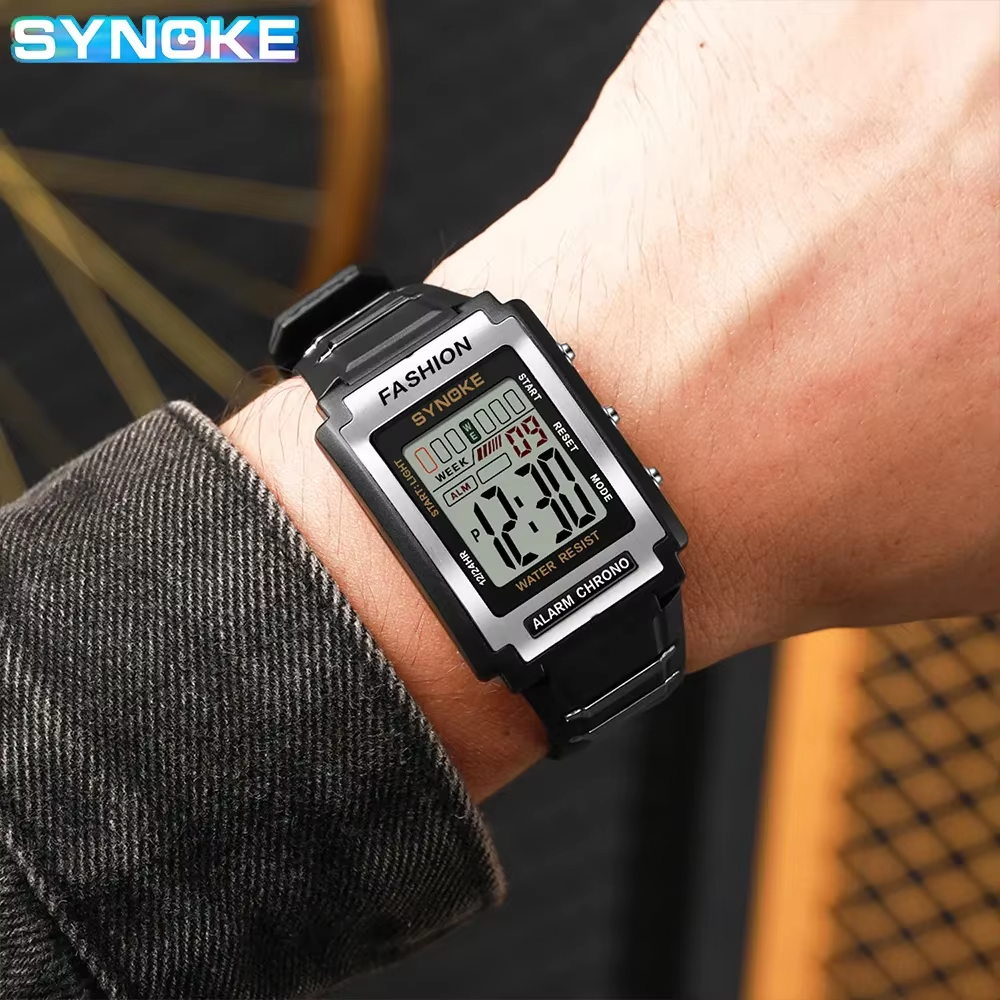 Reloj deportivo electrónico para hombre, resistente al agua hasta 50 m, con luz nocturna, pantalla grande y alarma - Imagen 5