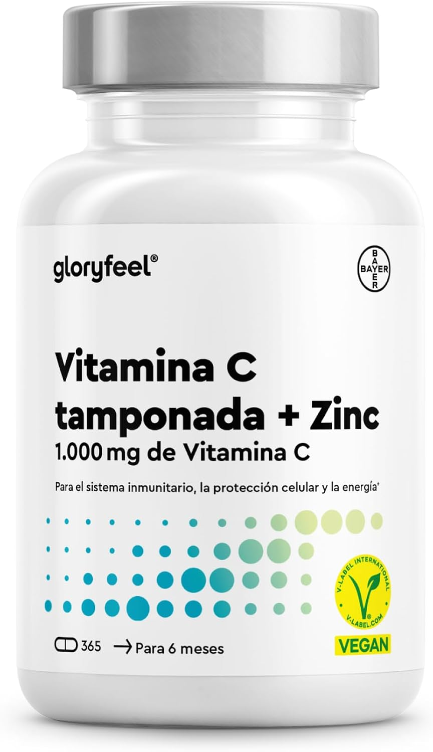 Vitamina C + Zinc - 365 Cápsulas - 1000Mg Vitamina C + 20Mg Zinc