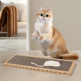 Rascador De Cartón Para Gatos. Alfombrilla Con Catnip. 38Cm x 12.5Cm x 1.8Cm