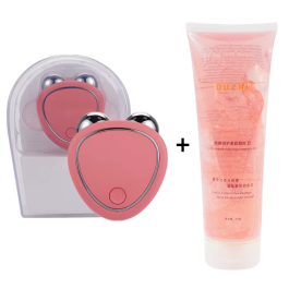 Masajeador facial con gel frío, microcorriente, efecto lifting, rodillo antiarrugas, reafirmante de la piel, rejuvenecedor y adelgazante.