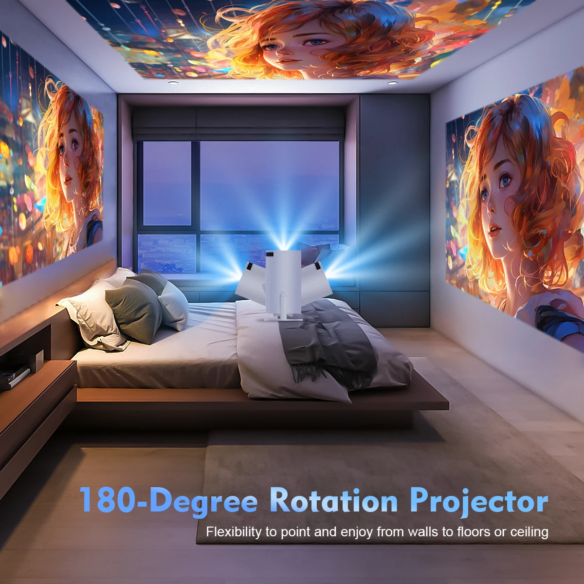 Projector HY300 Pro 8K Android 14 Dual Wifi6 290ANSI Allwinner H726 BT5.4 1080P 1280*720P Home Cinema Outdoor Projetor - Imagen 2