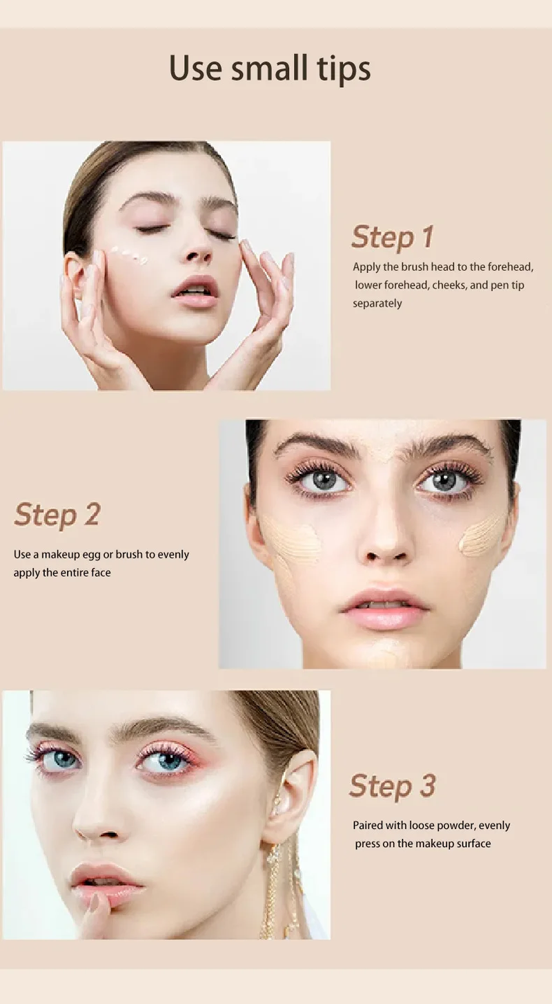 Maquillaje facial profesional. Corrector líquido mate de alta cobertura, resistente al agua, control de aceite, hidratante - Imagen 6