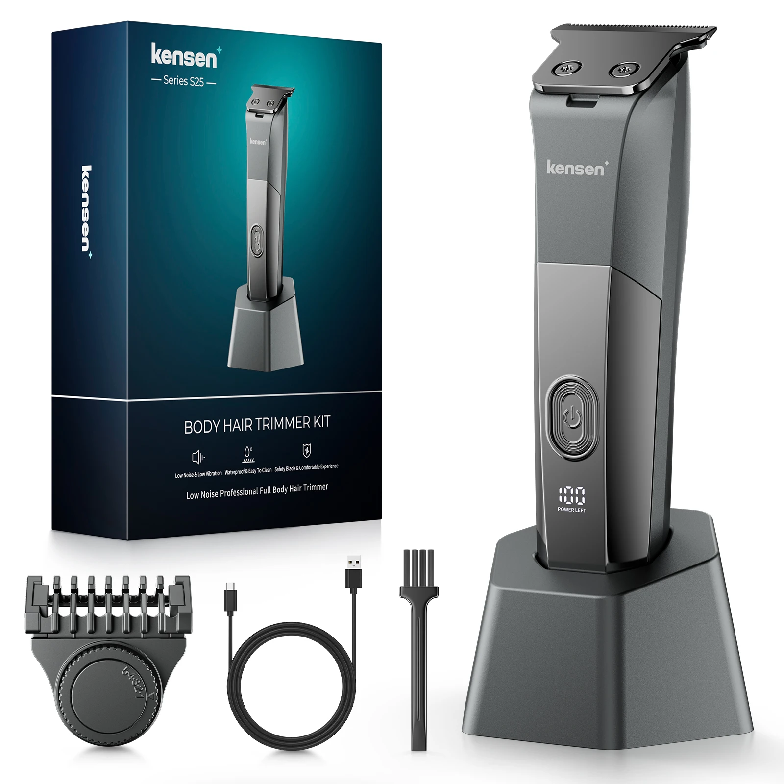 Afeitadora ajustable, máquina de cortar pelo, recortadora de barba IPX6, maquinilla de afeitar eléctrica, cortapelos, barbero.