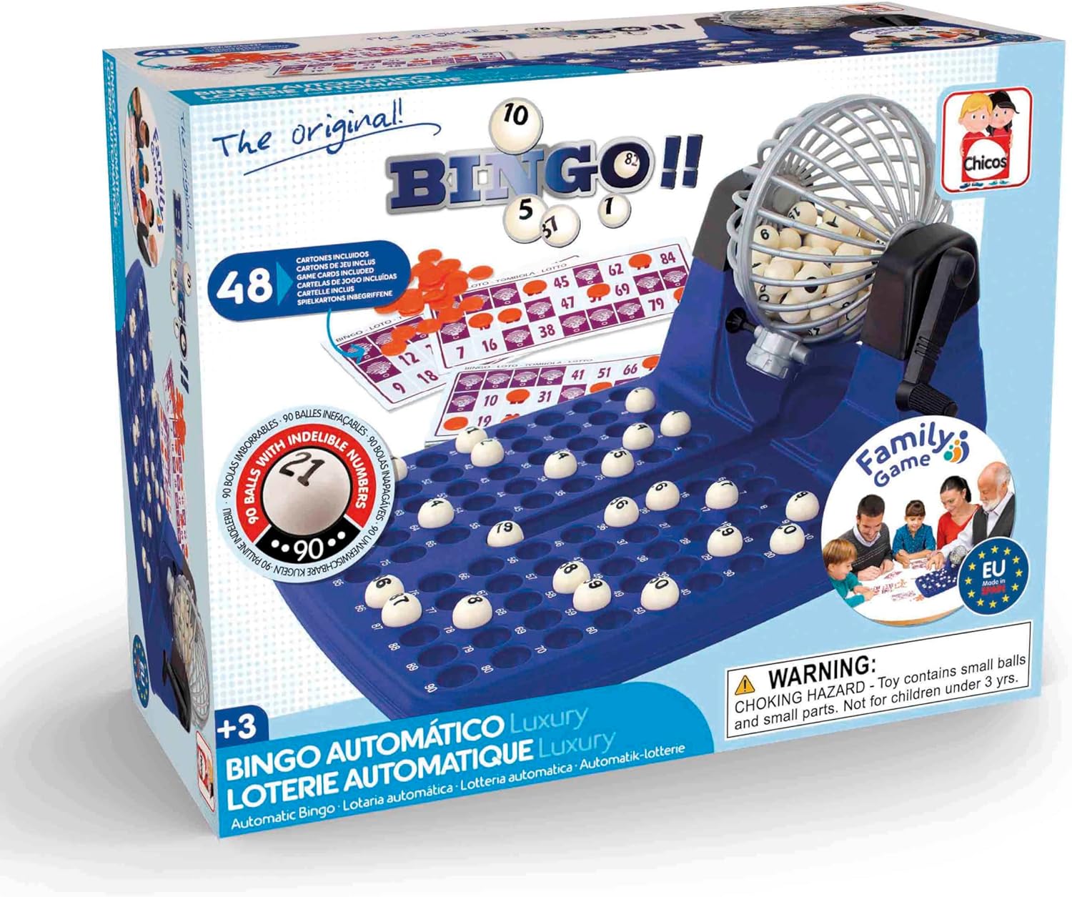Juego de Bingo | Incluye 48 Cartones, 90 Bolas Imborrables Y Fichas De Juego Para Toda La Familia - Imagen 6