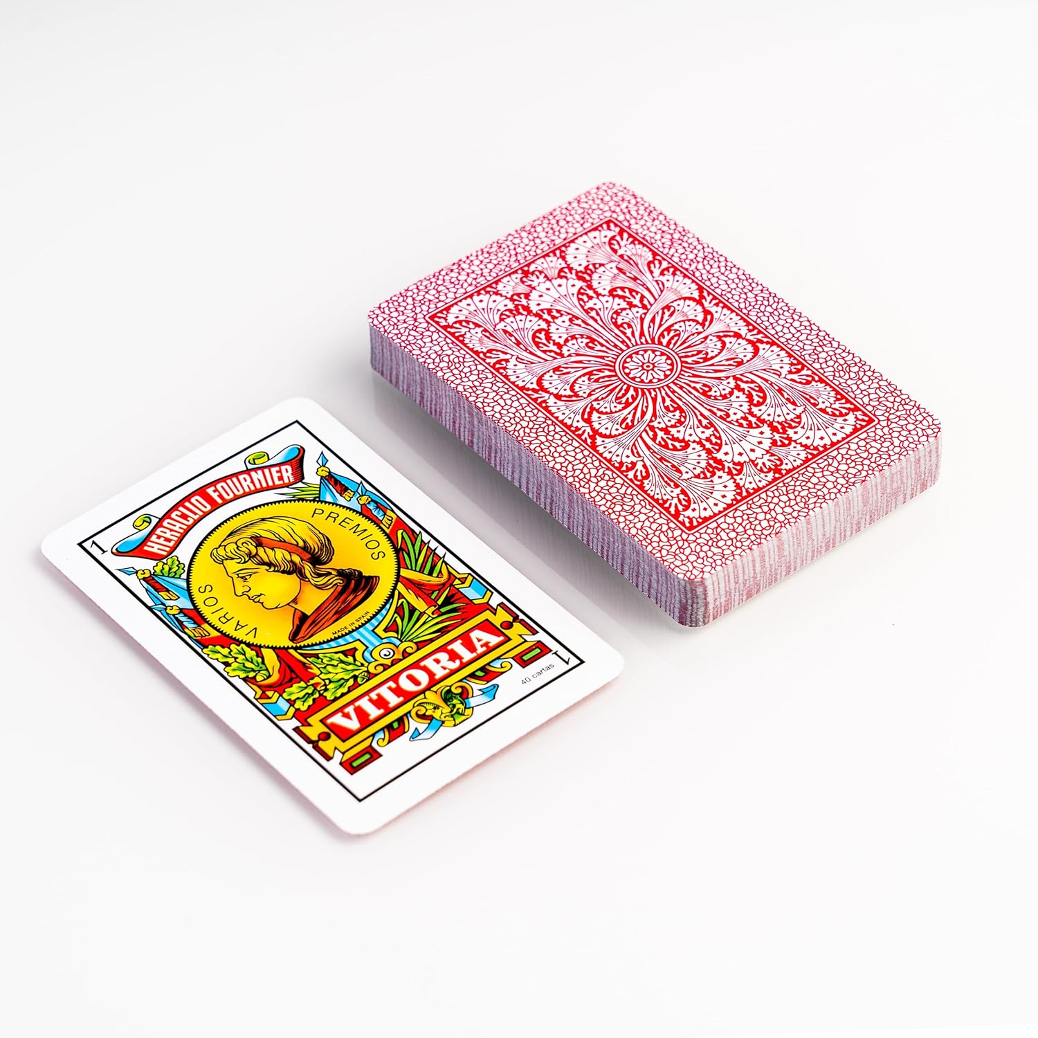Baraja de Cartas Española, juego de Mus En Estuche De Polipiel, Tapete y Amarracos. - Imagen 7