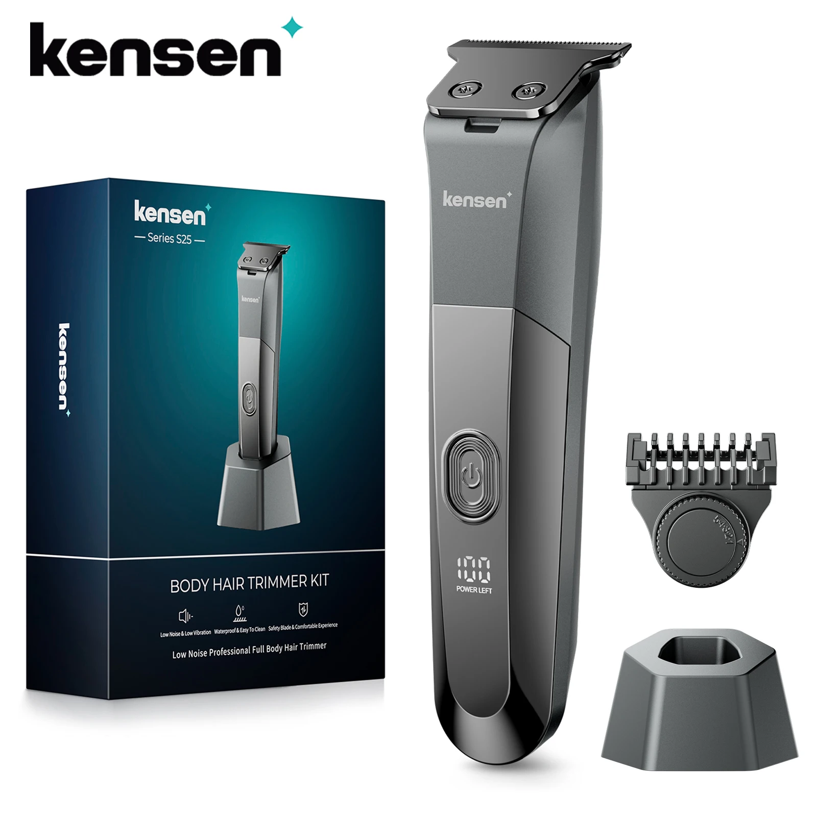 Afeitadora ajustable, máquina de cortar pelo, recortadora de barba IPX6, maquinilla de afeitar eléctrica, cortapelos, barbero. - Imagen 2