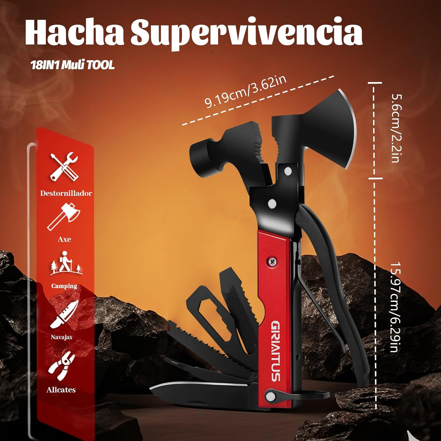 Herramienta Multiuso 18En1 Regalos Para Hombres Mujer Camping Accesorios - Imagen 3