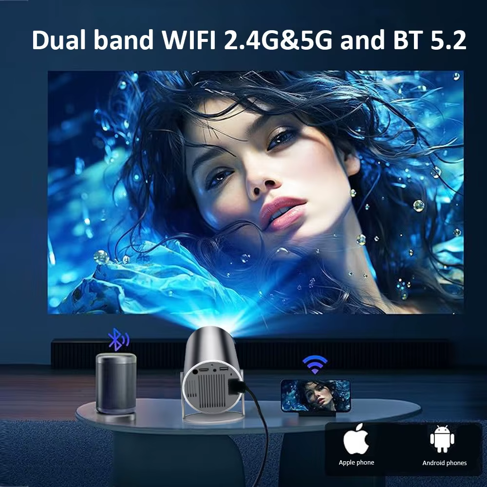Proyector portátil compatible con 4K, Android, LED, cine en casa, para teléfonos, mini proyector de películas - Imagen 4