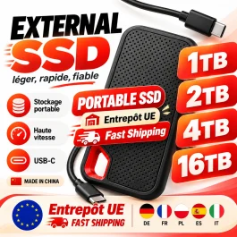 SSD Portátil de 1TB 2TB 4TB, Unidad de Estado Sólido Externa Tipo-C, Almacenamiento de Transferencia de Datos Rápida para Windows y Mac