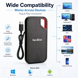SSD Portátil de 1TB 2TB 4TB, Unidad de Estado Sólido Externa Tipo-C, Almacenamiento de Transferencia de Datos Rápida para Windows y Mac
