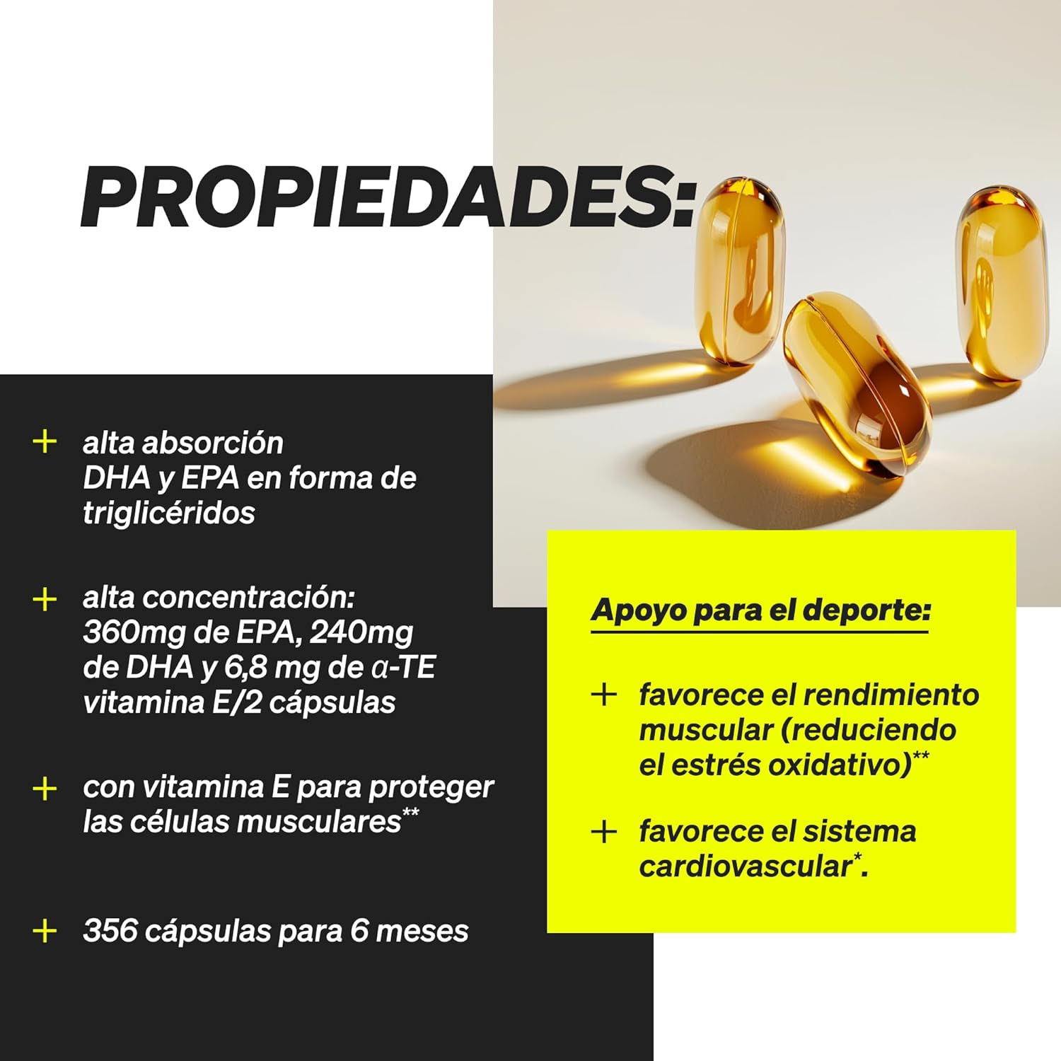 Omega 3 2000Mg Por Dosis Diaria - 365 Cápsulas De Omega-3 - Máxima Concentración De DHA 240Mg Y EPA 360Mg - Probada En Laboratorio Y Fabricada En Alemania - Imagen 4