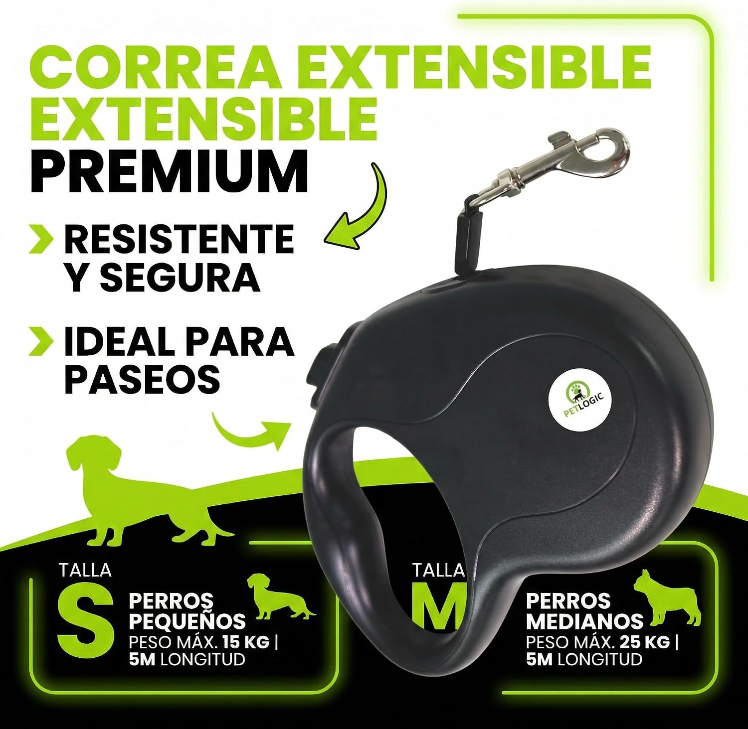 Correa Extensible Para Perro Con Portabolsas Y Juguete, Kit De Paseo Completo Y Resistente Para Perros Pequeños Y Medianos - Imagen 3