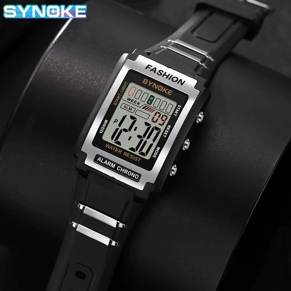 Reloj deportivo electrónico para hombre, resistente al agua hasta 50 m, con luz nocturna, pantalla grande y alarma - Imagen 4