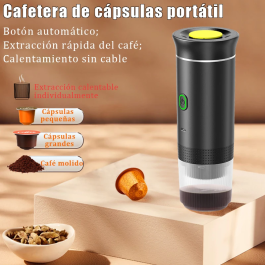 Cafetera espresso portátil de cápsulas con calentamiento inalámbrico y bomba de presión