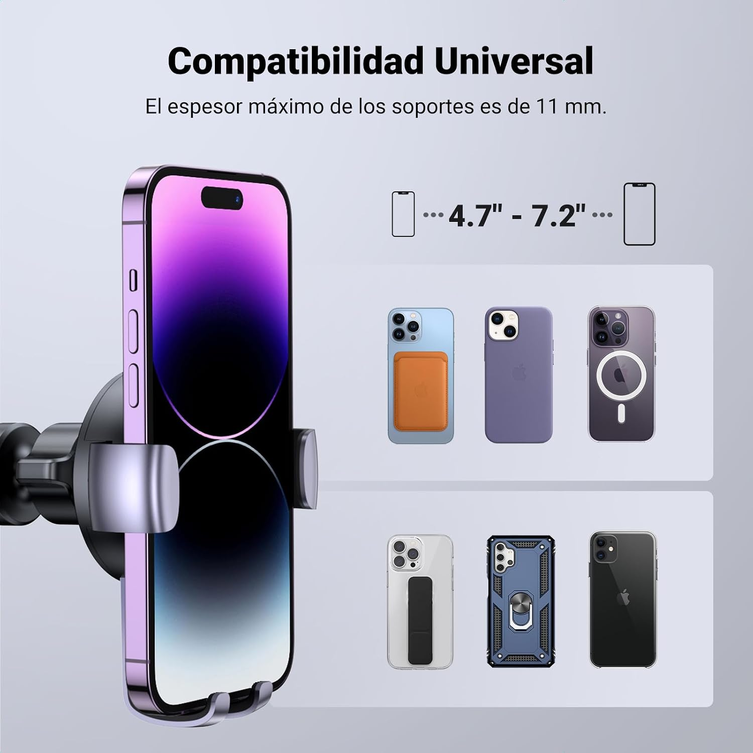 UGREEN Soporte Móvil Coche Rejilla - Imagen 6
